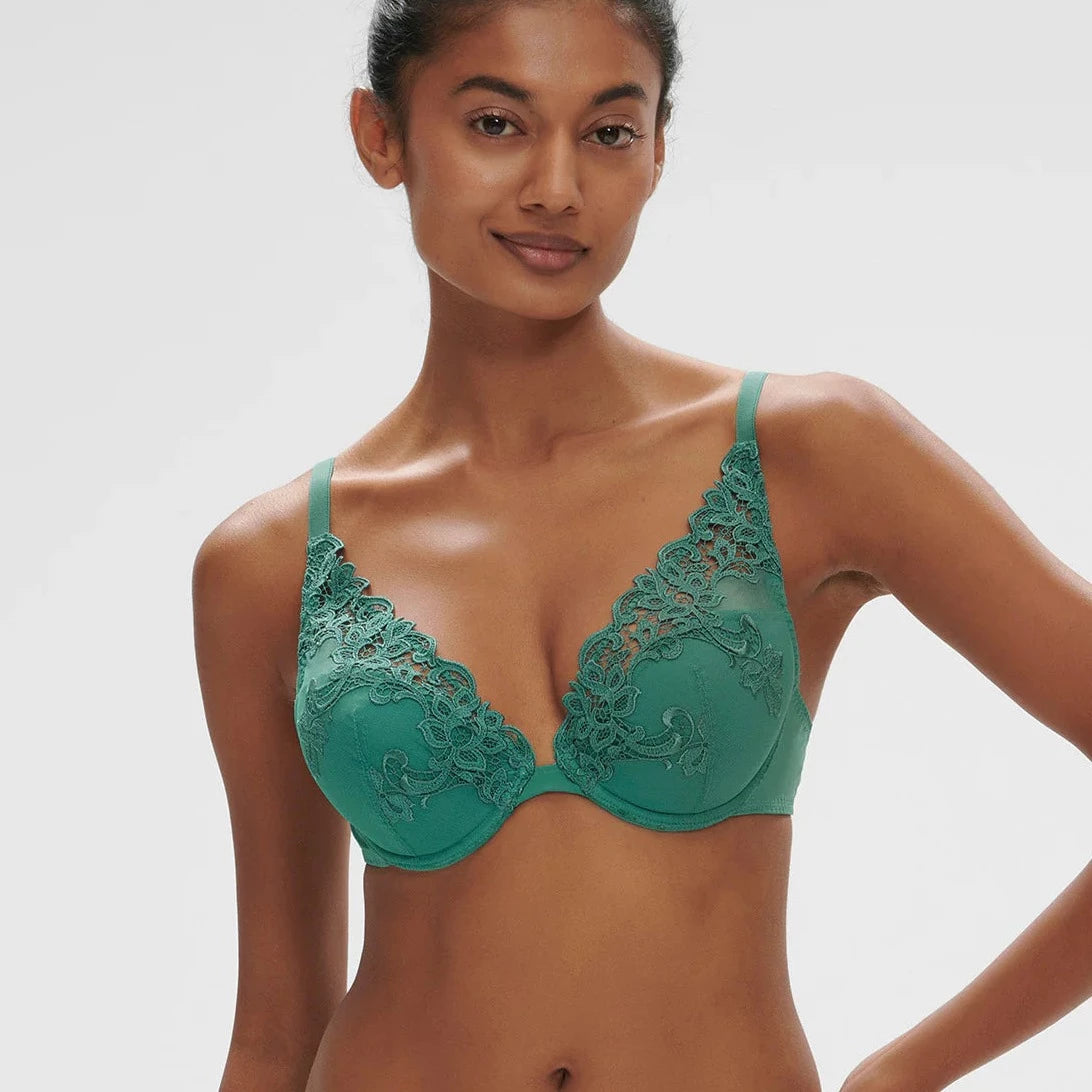 Soutien-gorge Simone Perele Bloom – 90D (75E, 34E) – Triangle Vert De Gris (Neuf)